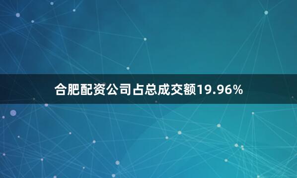 合肥配资公司占总成交额19.96%